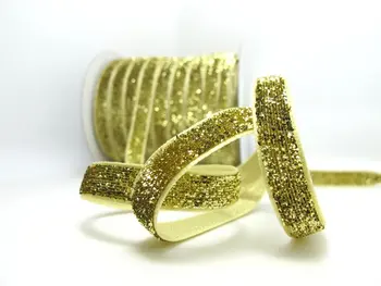 5 Metrov 3/8 Inch Zlato Glittery Iskrico Trim|Glittery Žamet|Trak za Poroko|Dekorativnih Okraskov|Dodatki za Lase